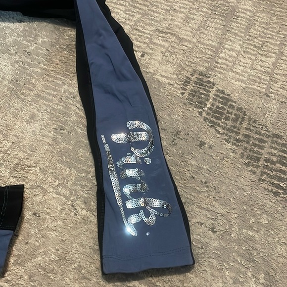 Nwots Victoria Secret Pink black & gray sequin accent Yoga pants Sz Large - Picture 9 of 11